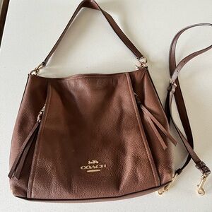 Coach Brown Crossbody Bag with Gold Accents